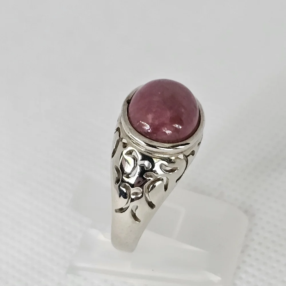 Vintage Natural Rhodochrosite Ring Sterling Silver Size 8! - Picture 5 of 11